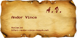 Andor Vince névjegykártya