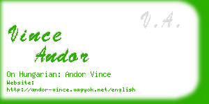 vince andor business card